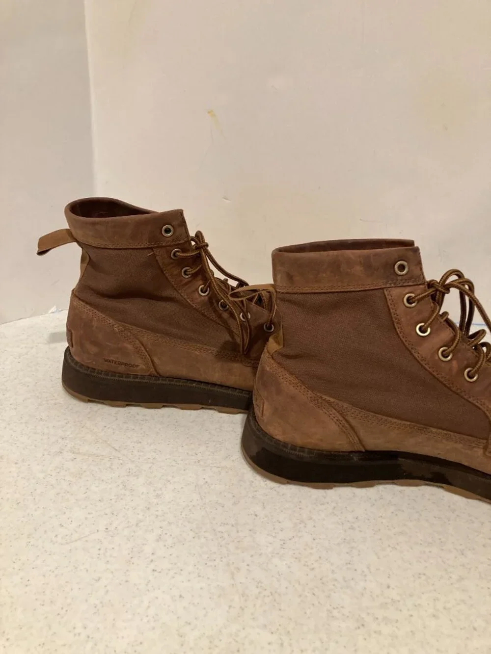 SOREL MENS LEATHER WATERPROOF LACED UP BOOTS SIZE 13 - Picture 4 of 7